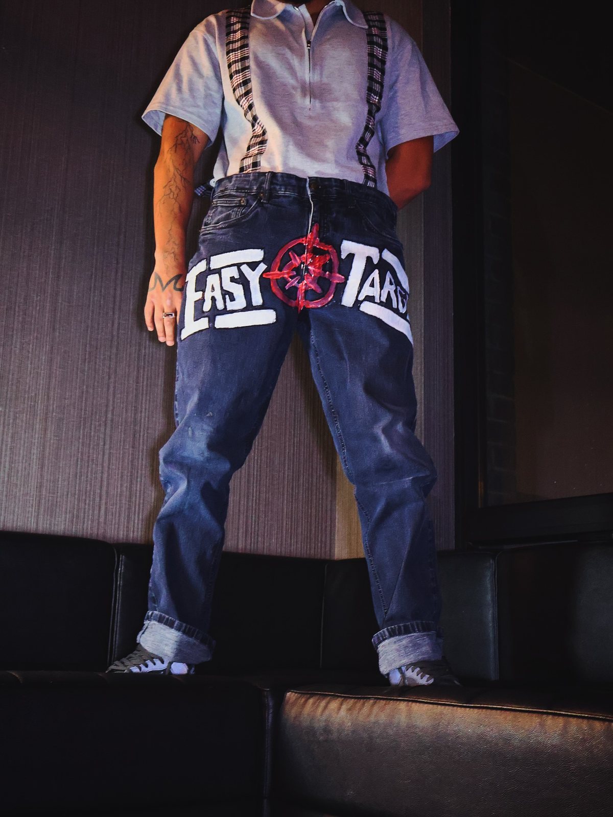 Hand painted Easy Target jeans